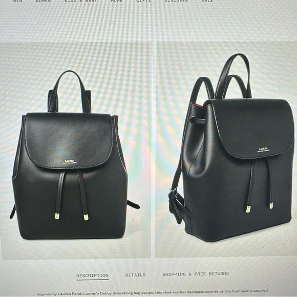 Ralph Lauren Leather backpack with red interior Leather backpack Lauren Ralph Lauren Black in Leather - 42334119 main image 3